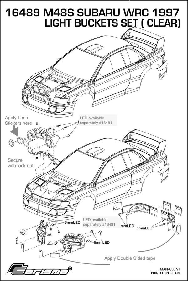 M48S Subaru WRC 1997 Light Buckets ( CLEAR)