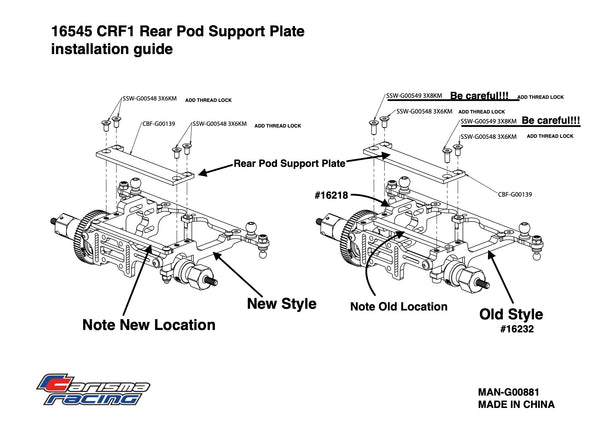 CRF-1 Rear Pod Support Plate