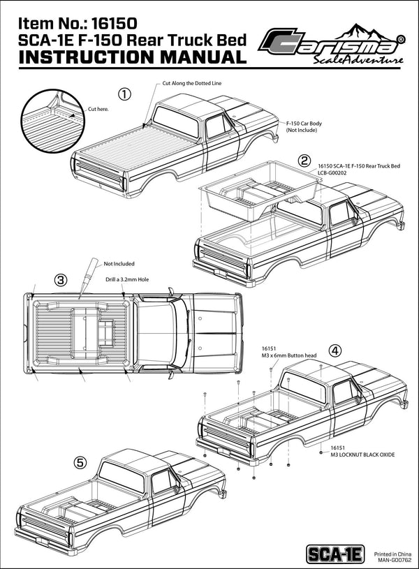 SCA-1E F-150 Rear Deep Truck Bed (324mm Wheelbase)