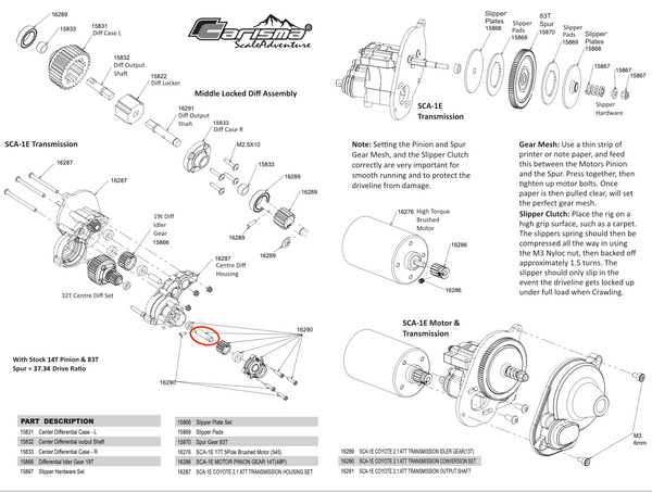 SCA-1E 2.1 ATT TRANS IDLER GEAR, 13T
