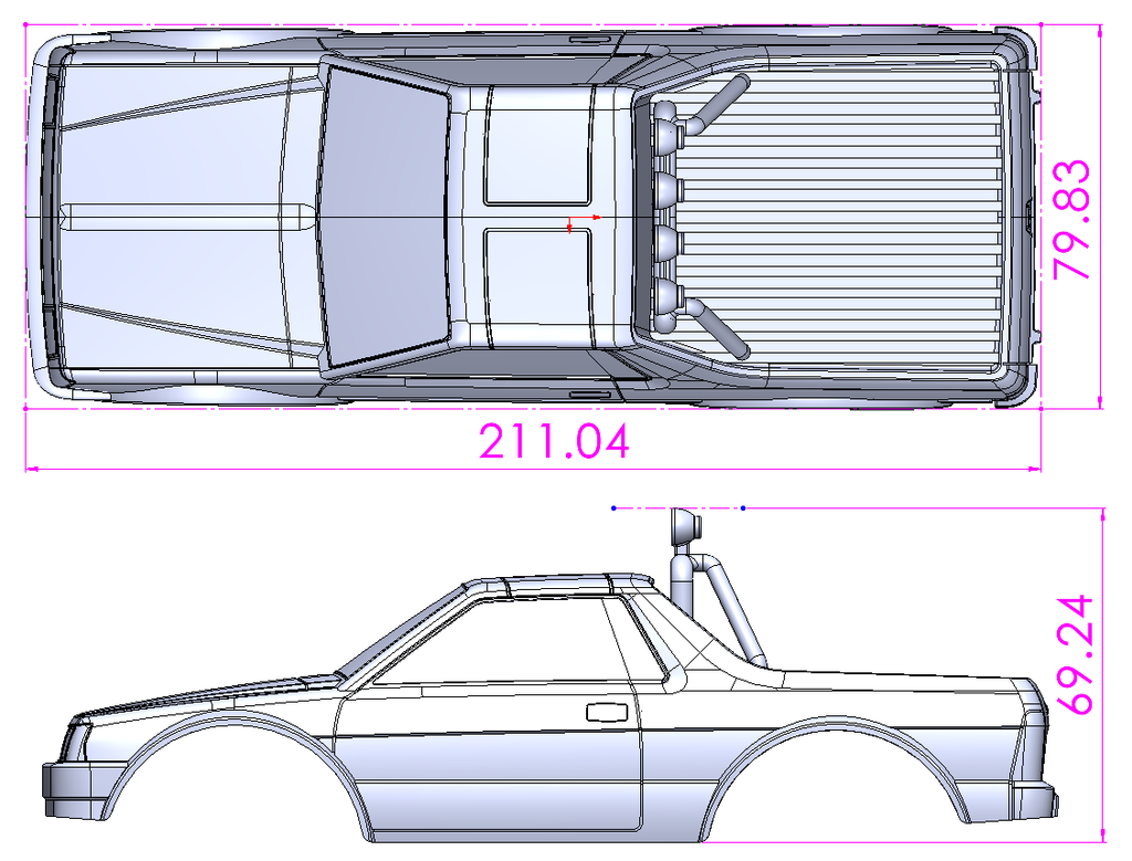 MSA-1E 2.0 Subaru Brat PAINTED BODY SET | Carisma-Shop.com