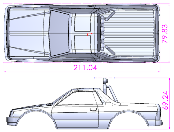 MSA-1E Clear/Unpainted Subaru BRAT Body (With Decals)