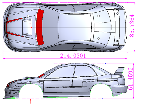 GT24 SUBARU STI-9 CLEAR BODY SET