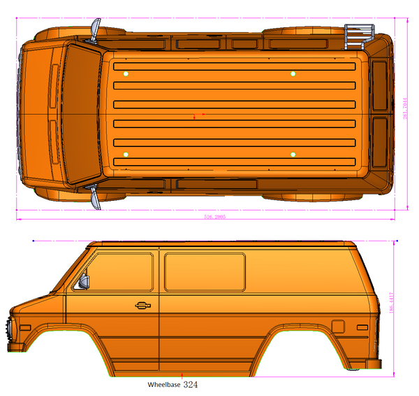 SCA-1E Prairie Wolf Clear Body Set (324mm WB)