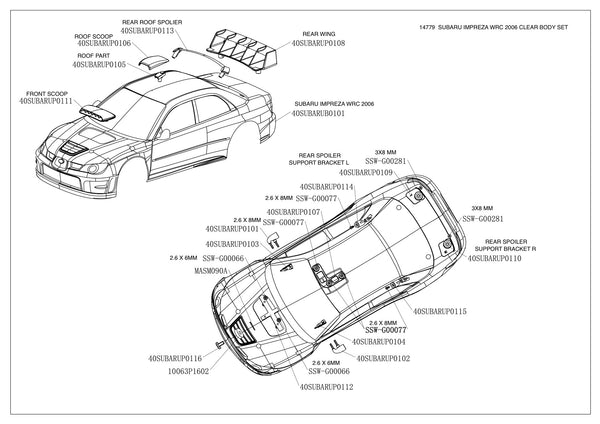 1/10th Subaru Impreza WRC 2006 Clear Body Set 260mm WB