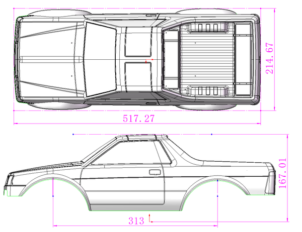 SCA-1E 1986 Subaru BRAT Clear/Unpainted Body 313mm