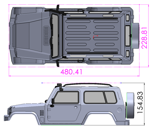 SCA-1E LYNX Clear/Unpainted Body Set