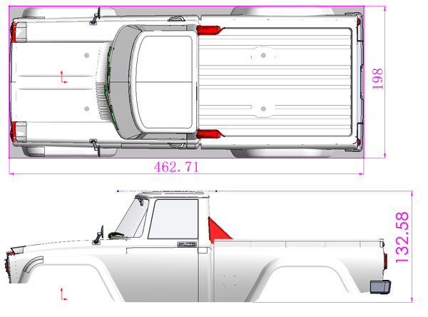 SCA-1E COYOTE 2.1 CLEAR BODY SET (285mm Wheel base)