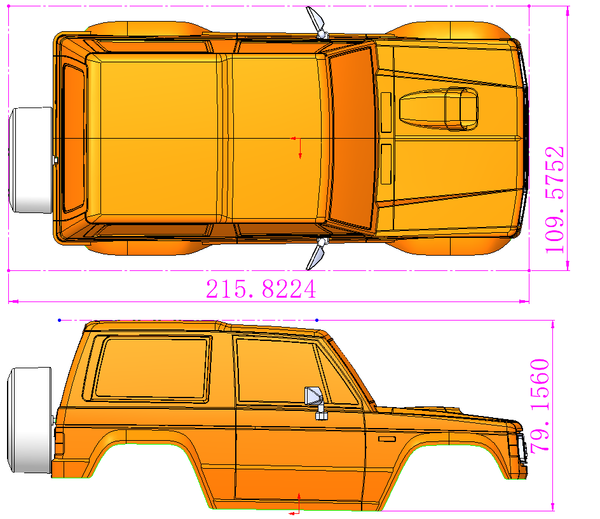 MSA-1E 2.0 MITSUBISHI PAJERO XL-W PAINTED BODY SET