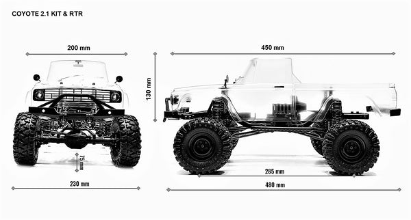 SCA-1E 1/10th 4WD Coyote 2.1 Spec Builders Kit