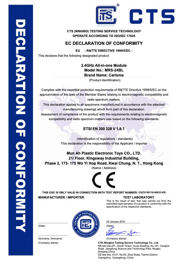 CE and FCC for GT24 Series