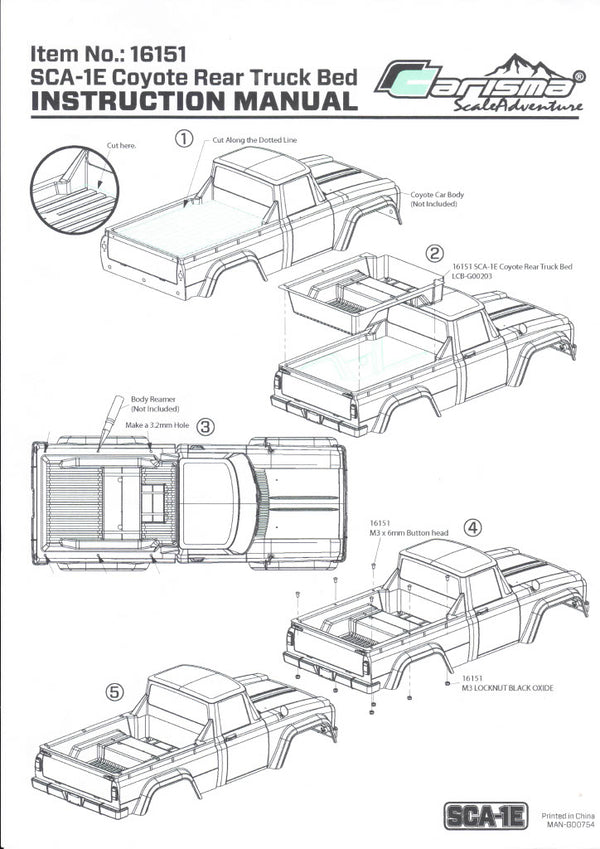 SCA-1E Coyote Deep Rear Truck Bed (285mm Wheelbase)