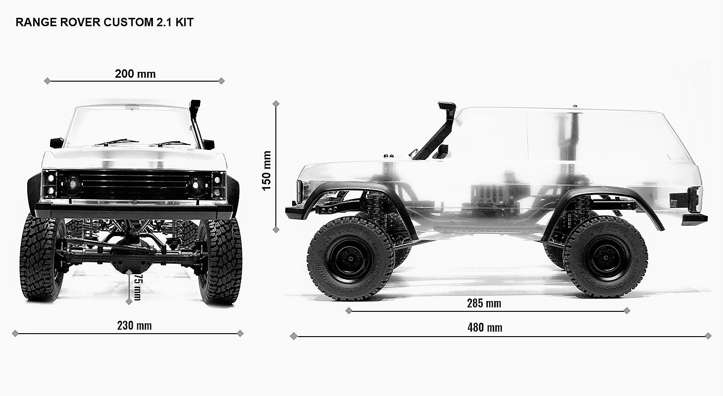 SCA-1E 1/10th 4WD 2.1 Spec Range Rover Custom Kit | Carisma-Shop.com